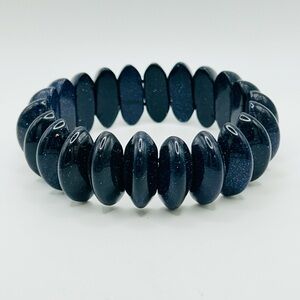 Blue Goldstone Stretch Bracelet; 7 inches